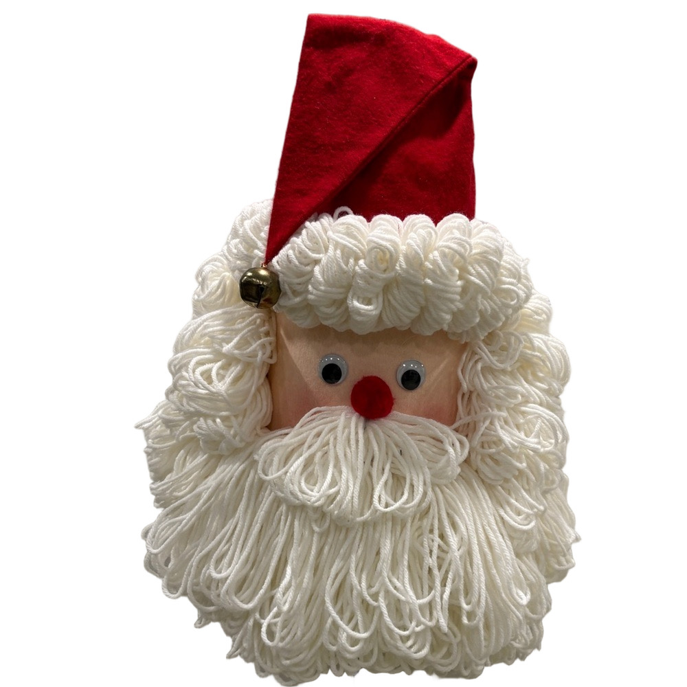 Vintage Yarn Santa Claus Decoration: Handmade Bleach Bottle Holiday Decor